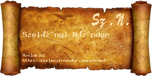 Szelényi Nándor névjegykártya