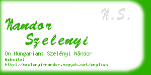 nandor szelenyi business card