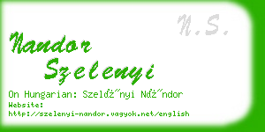 nandor szelenyi business card